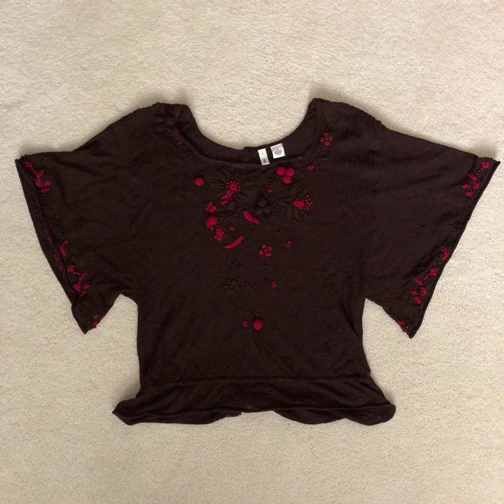 Anthropologie Moth XS Brown Dolman Sleeve Sweater